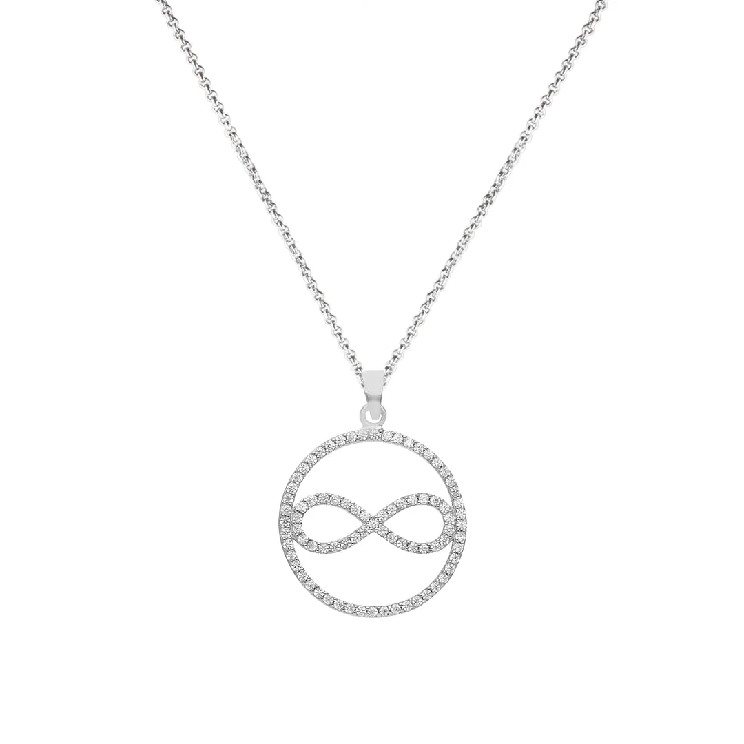 925 Sterling Silver Infinity Halo Pendant