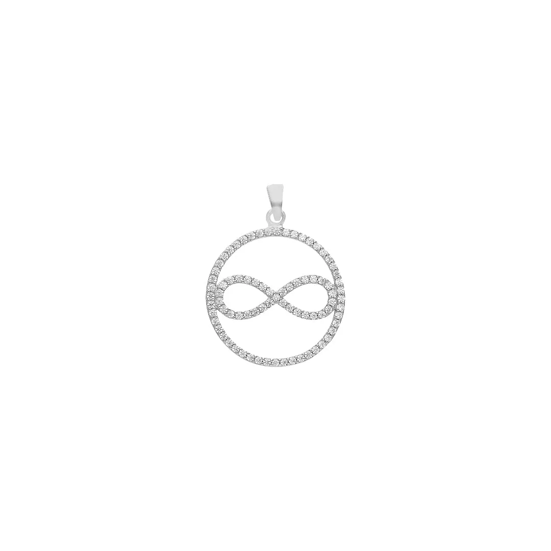 925 Sterling Silver Infinity Halo Pendant