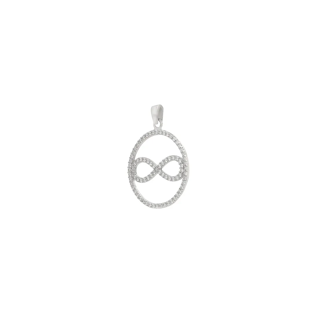925 Sterling Silver Infinity Halo Pendant