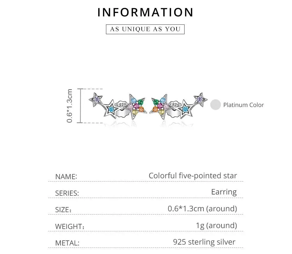 925 Sterling Silver Star Earring