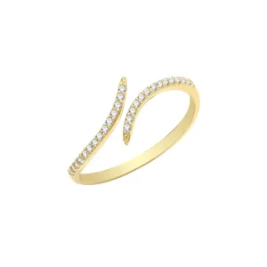 9ct Gold Ladies Cubic Zirconia Wrap Ring