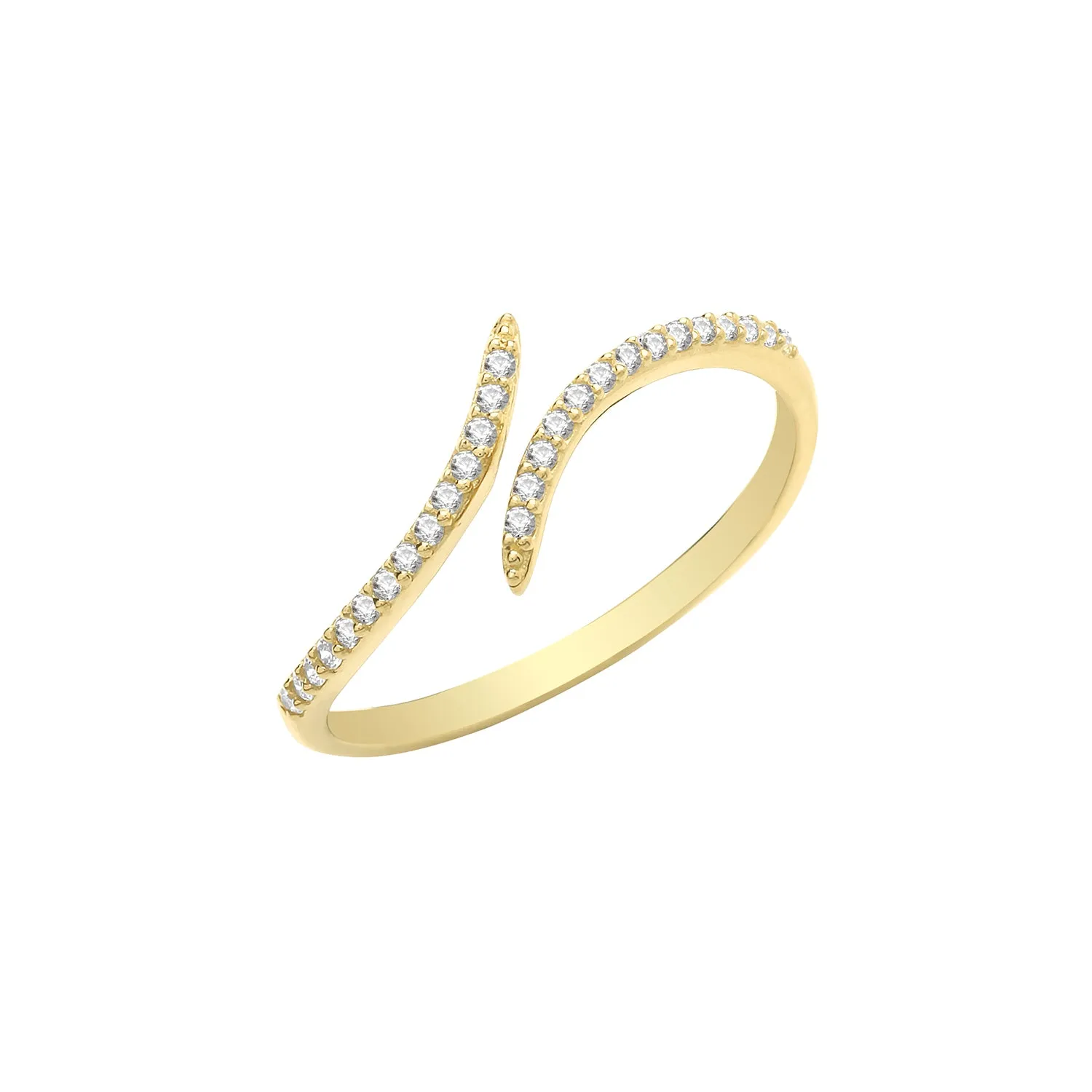 9ct Gold Ladies Cubic Zirconia Wrap Ring