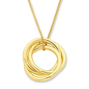 9ct Yellow Gold Silver Infused Circle Necklace