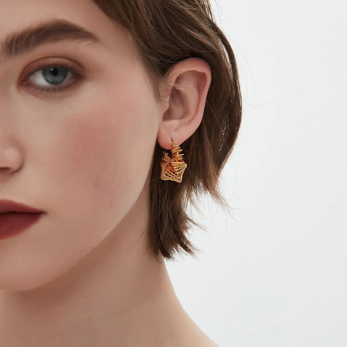 Abstract Layered Hoop Earrings