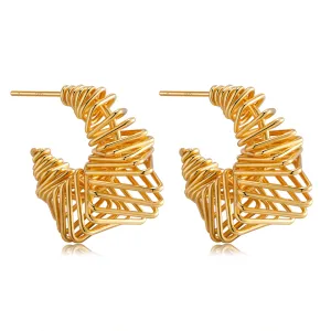 Abstract Layered Hoop Earrings