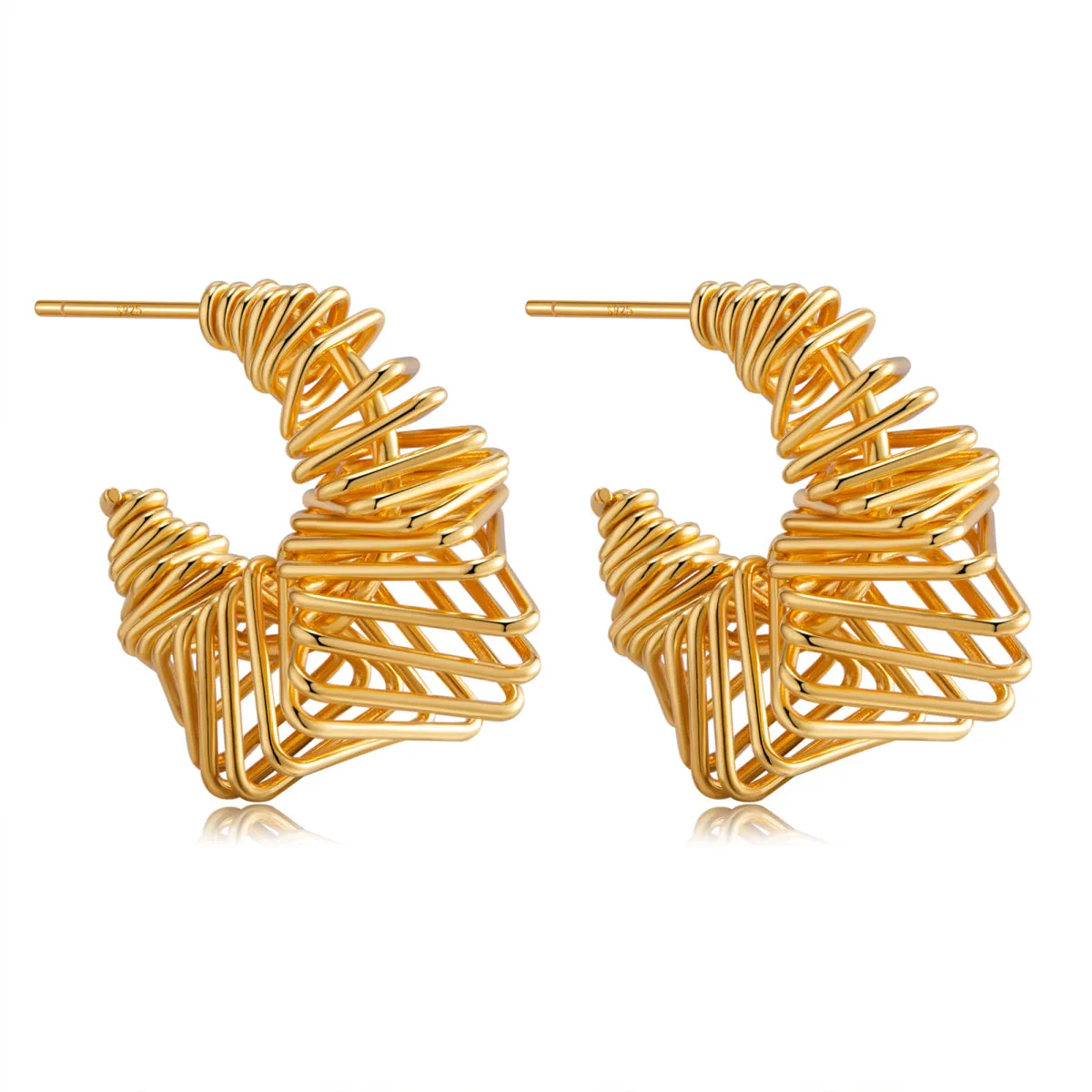 Abstract Layered Hoop Earrings