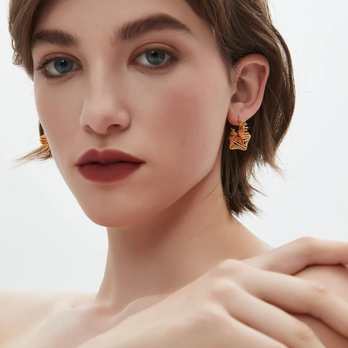 Abstract Layered Hoop Earrings