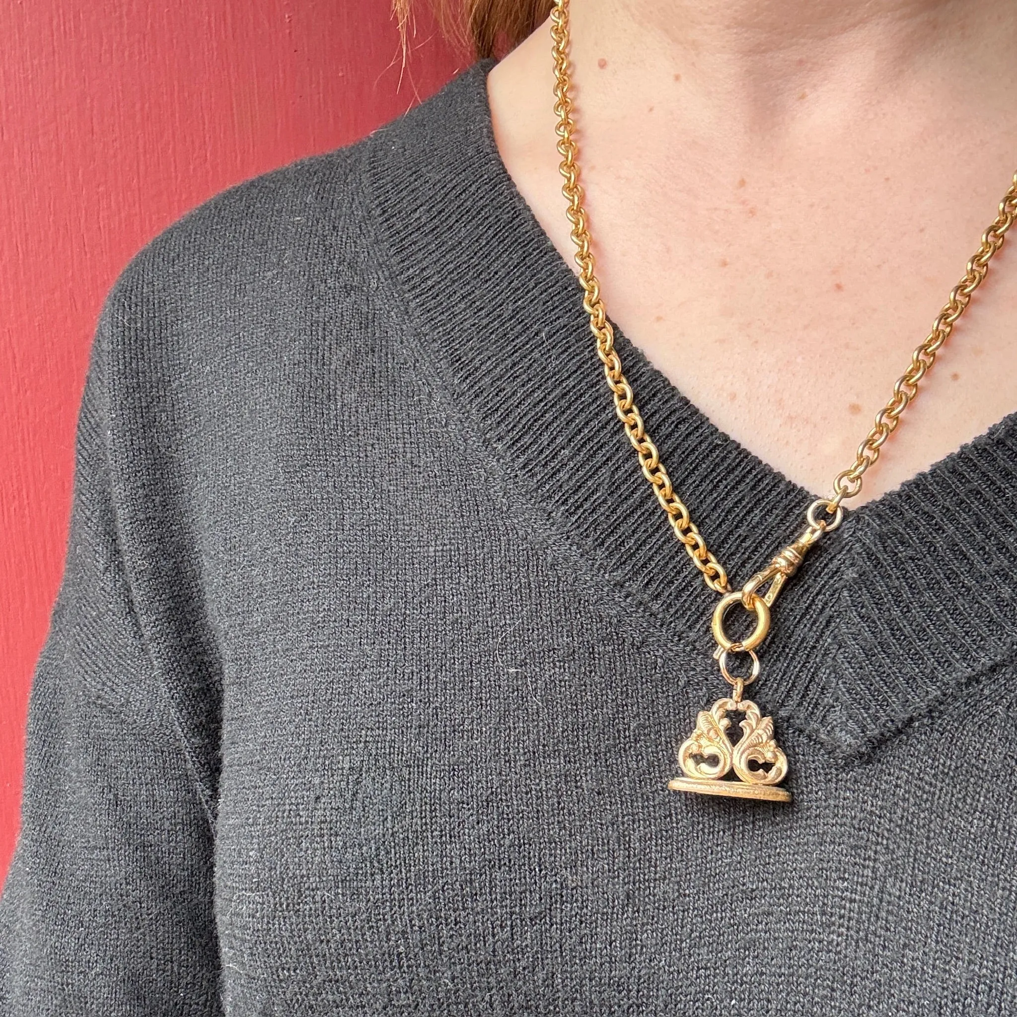 Acanthus Leaf Motif Victorian Revival Fob