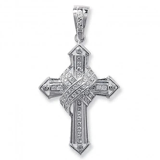 Acotis Silver Pendant Zirconia Cross G6107