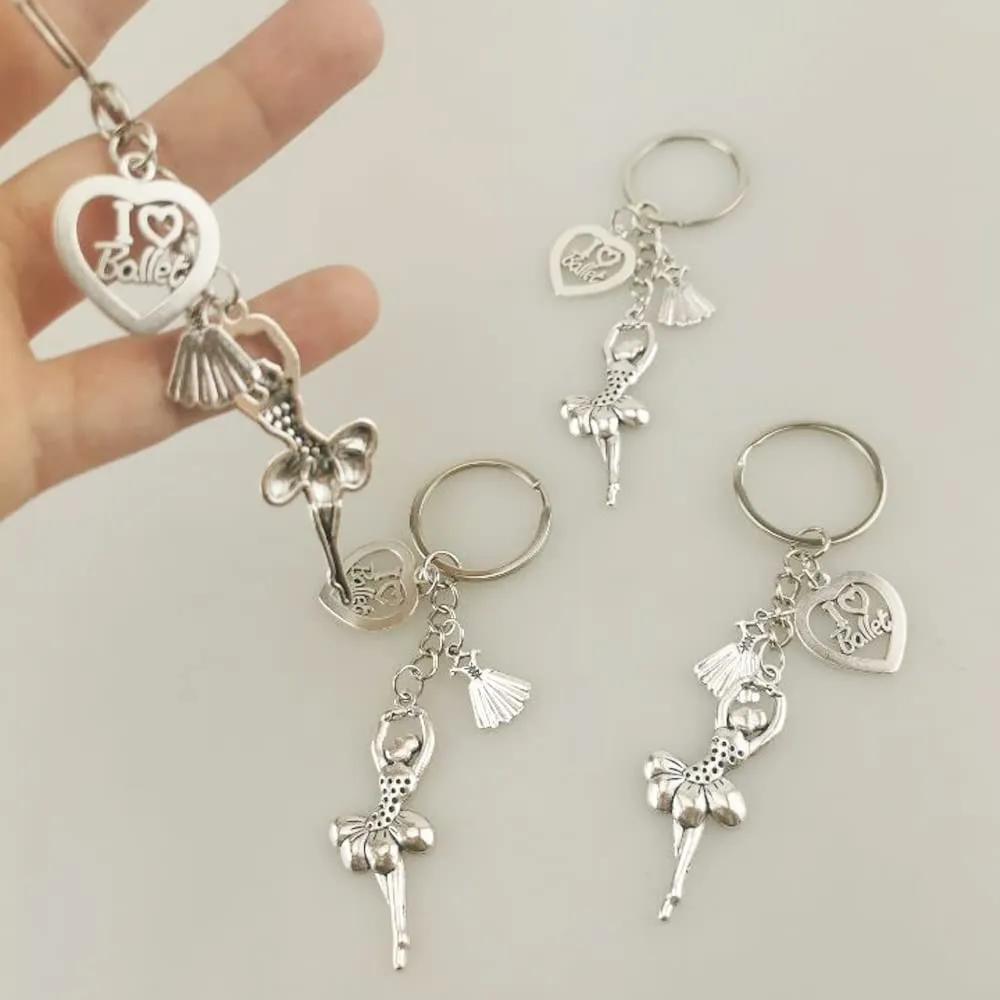 Airgoesin 4pcs Ballet Dancing Gifts Dance Class Dancer Gift Party Favors Bag Charm Pendent
