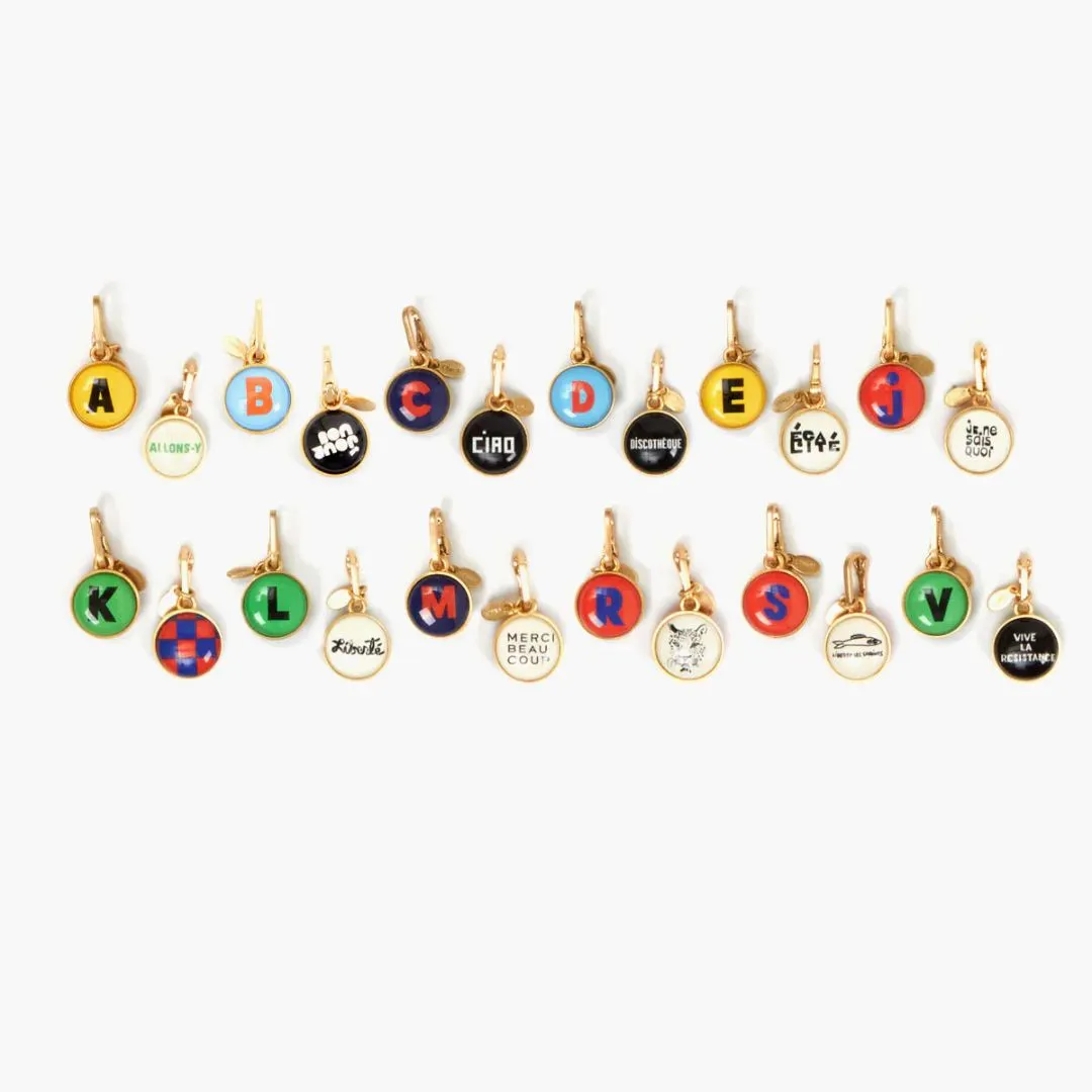 Alphabet Charm (Vintage Gold   Multi)