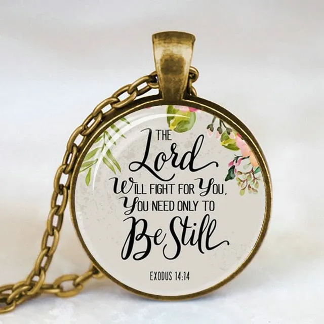 Antique Bronze Handmade Bible Verse Necklace Glass Dome Necklace Scripture Quote Jewelry Christian Party Mother Sister Gifts