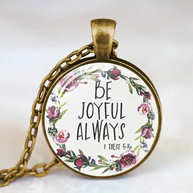 Antique Bronze Handmade Bible Verse Necklace Glass Dome Necklace Scripture Quote Jewelry Christian Party Mother Sister Gifts