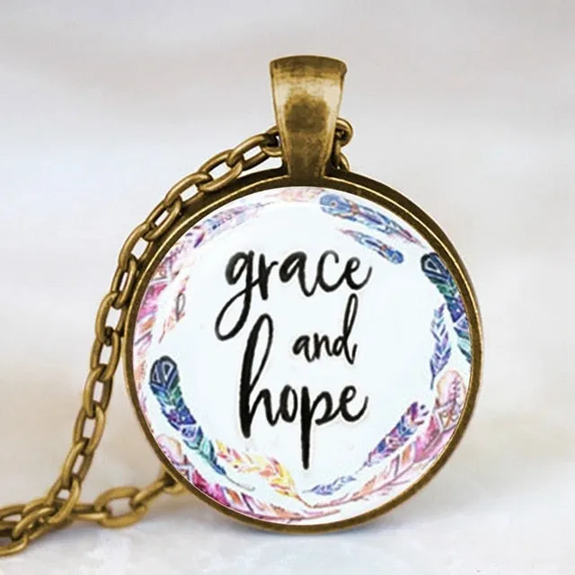 Antique Bronze Handmade Bible Verse Necklace Glass Dome Necklace Scripture Quote Jewelry Christian Party Mother Sister Gifts