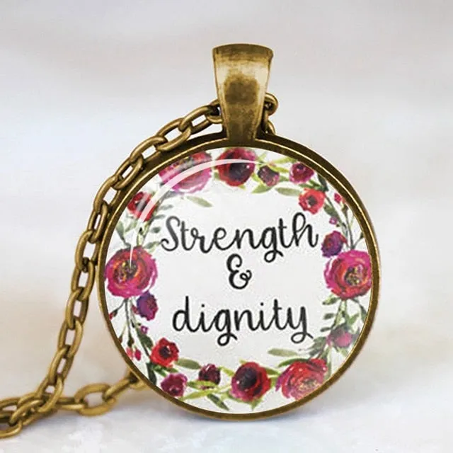 Antique Bronze Handmade Bible Verse Necklace Glass Dome Necklace Scripture Quote Jewelry Christian Party Mother Sister Gifts