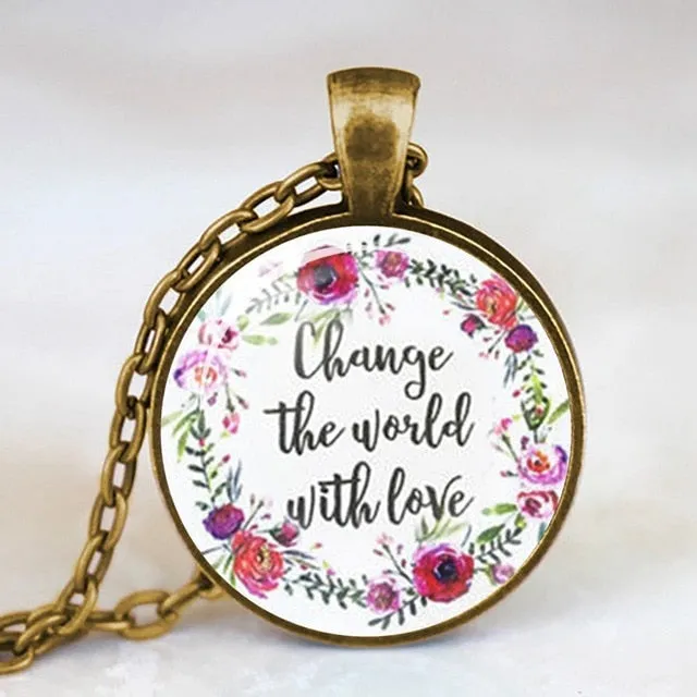 Antique Bronze Handmade Bible Verse Necklace Glass Dome Necklace Scripture Quote Jewelry Christian Party Mother Sister Gifts