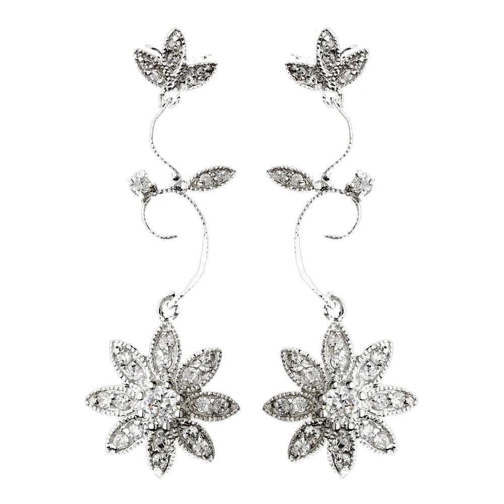Antique Silver Clear Earring E 1774