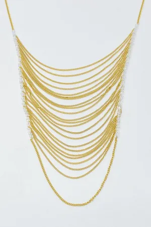 Arched Chain Drop Gold Necklace