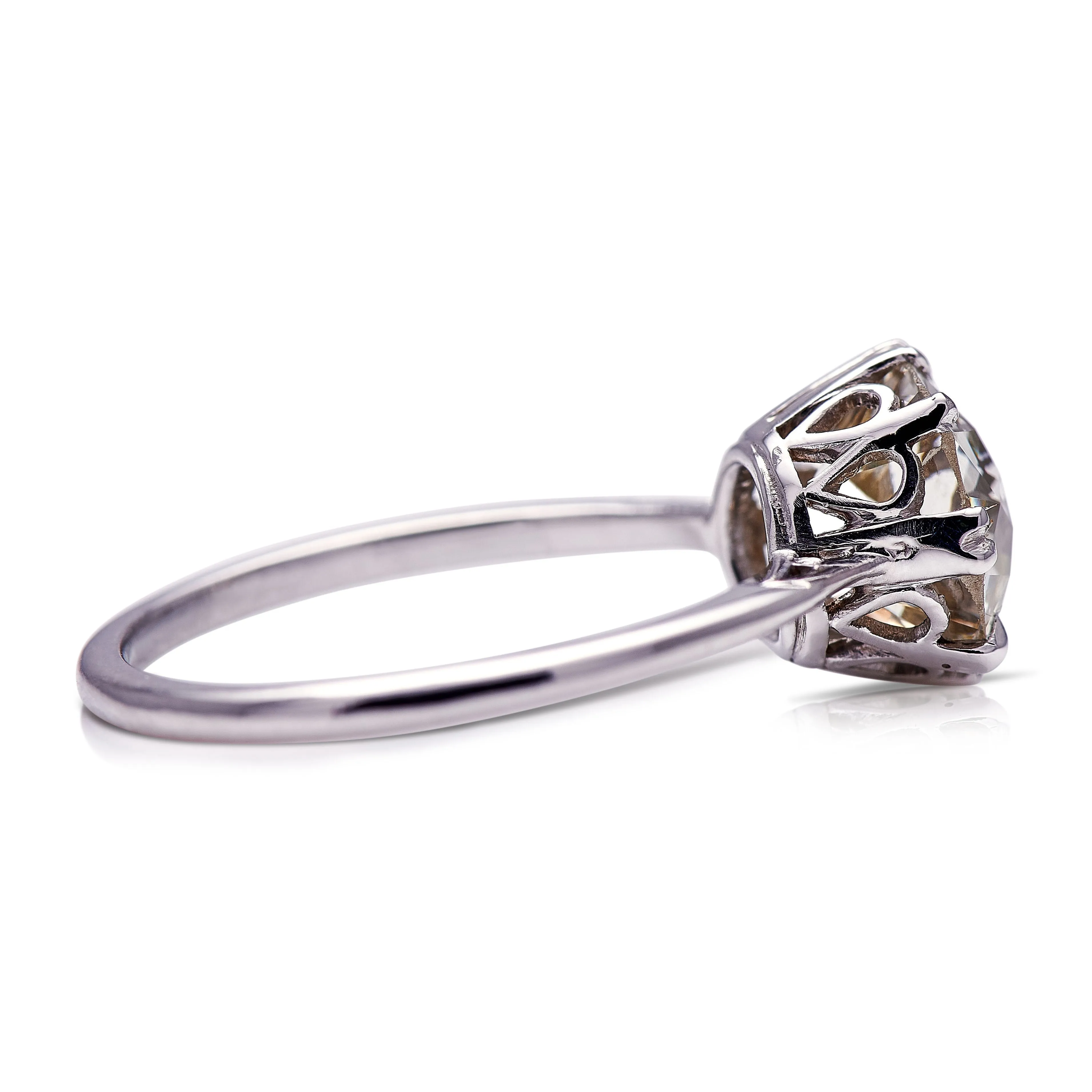 Art Deco, platinum, solitaire diamond ring