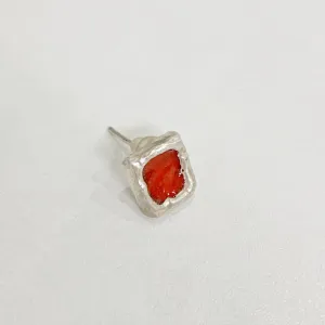 Artsy style Sterling Silver Hand Enameled Stud Earring
