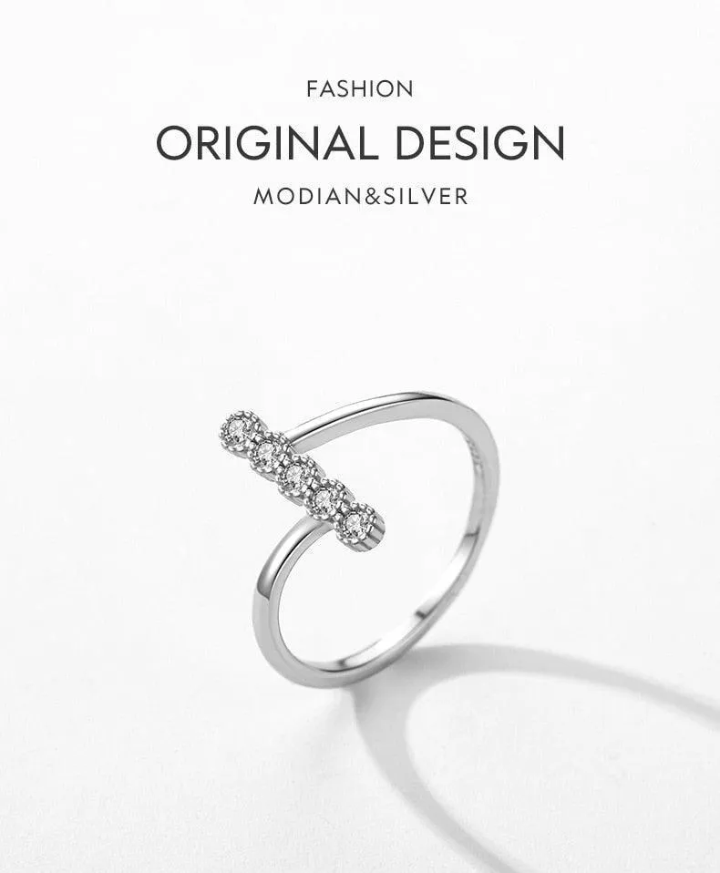 Authentic AAAA Simulated Diamonds 925 Sterling Silver Fashion Delicate Ring - Engagement Fine Jewellery