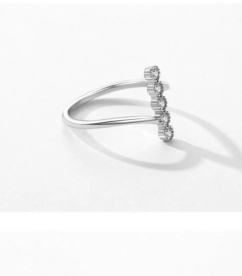 Authentic AAAA Simulated Diamonds 925 Sterling Silver Fashion Delicate Ring - Engagement Fine Jewellery