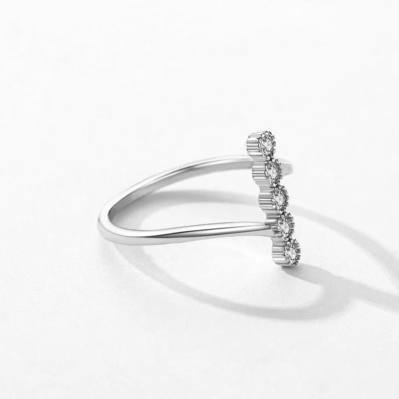 Authentic AAAA Simulated Diamonds 925 Sterling Silver Fashion Delicate Ring - Engagement Fine Jewellery