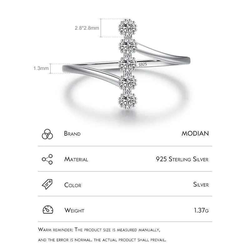 Authentic AAAA Simulated Diamonds 925 Sterling Silver Fashion Delicate Ring - Engagement Fine Jewellery