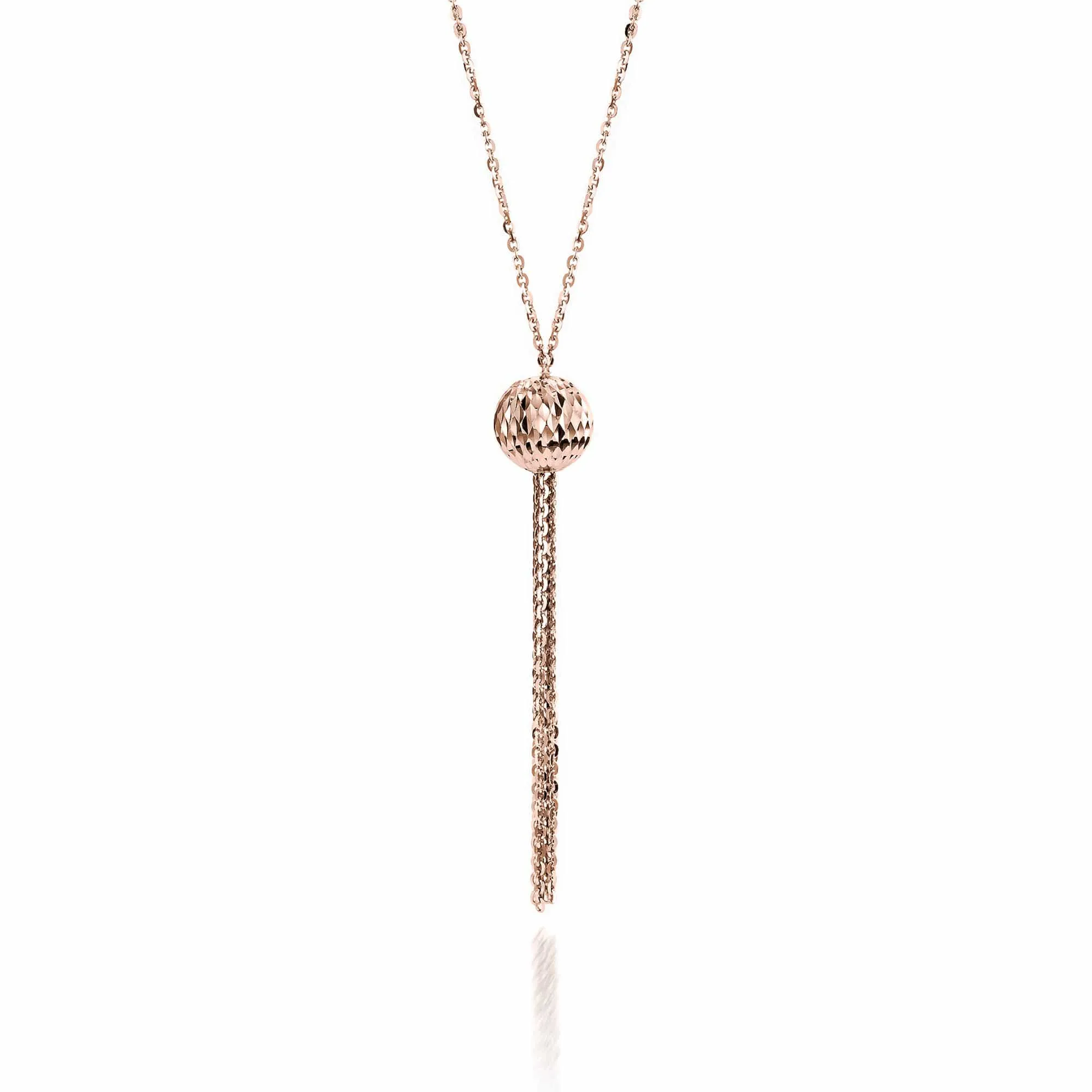 Ball Necklace Rose Gold Plate