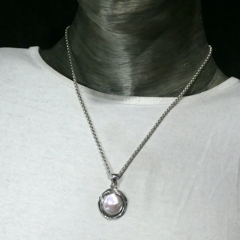 Baroque Pearl Pendant, 925 Sterling Silver, k1