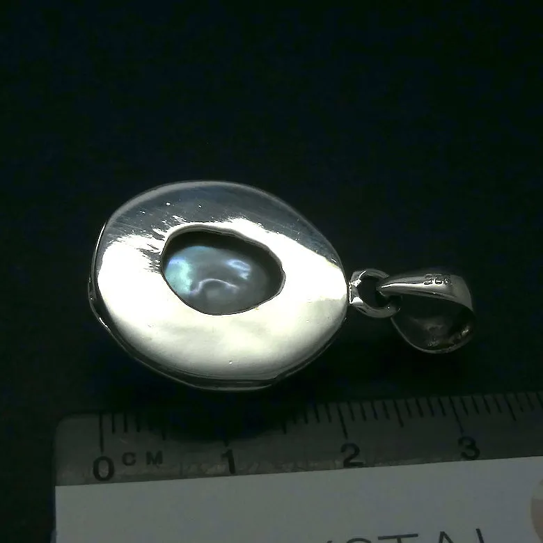 Baroque Pearl Pendant, 925 Sterling Silver, k1