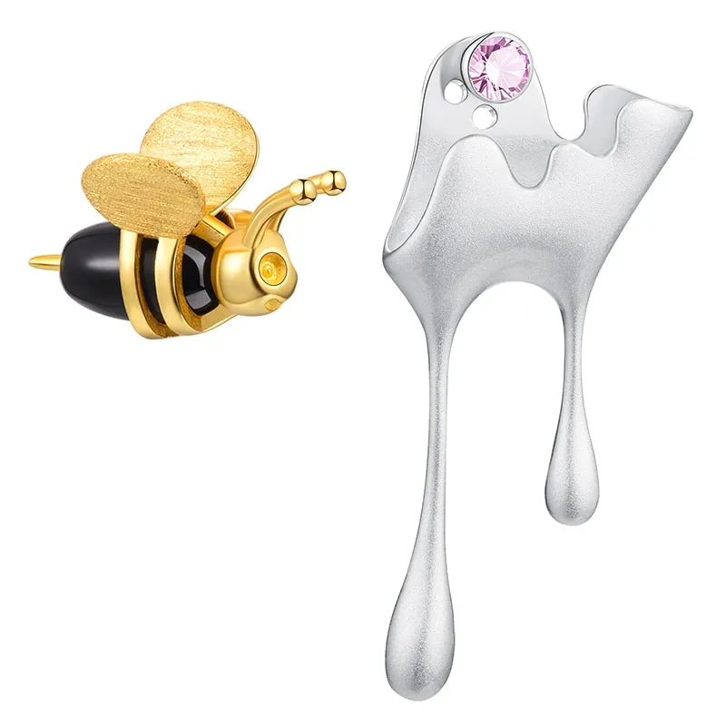 Bee Motif Stud Earrings