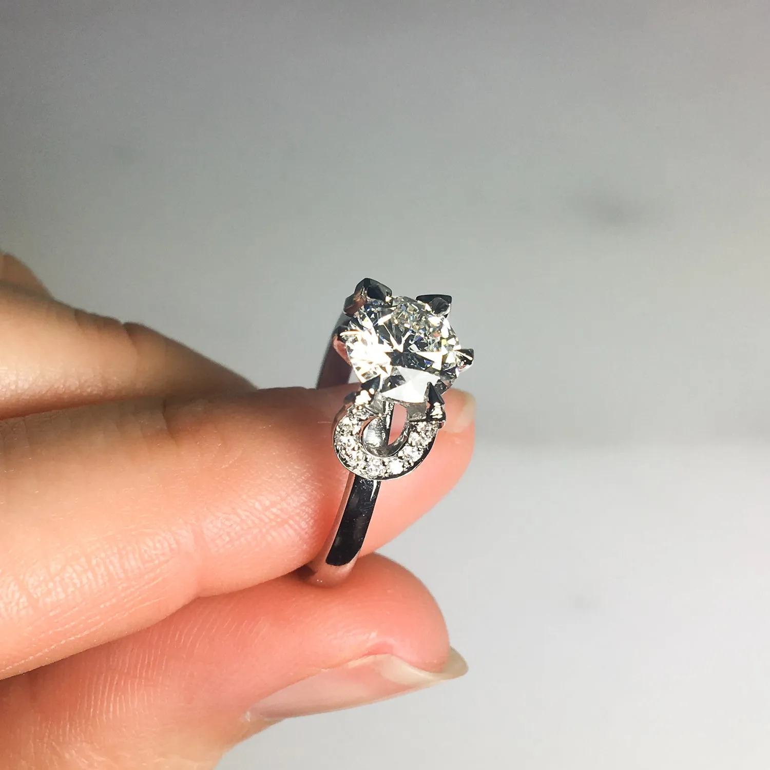 Bespoke Horseshoe Diamond Engagement Ring