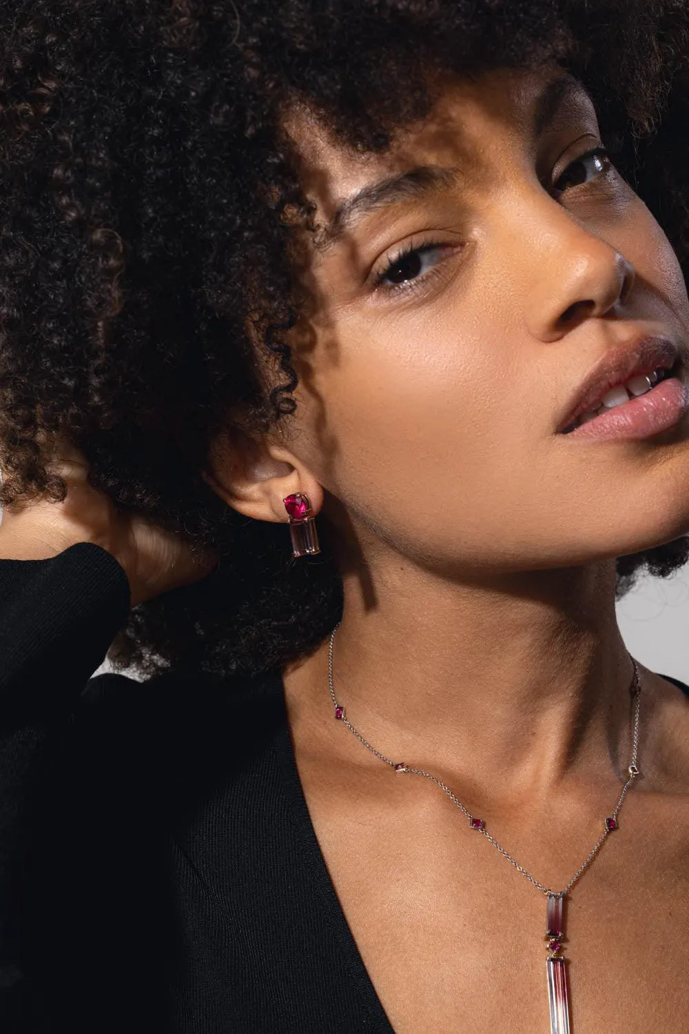 Bicolor Rubellite Mix Match Earrings
