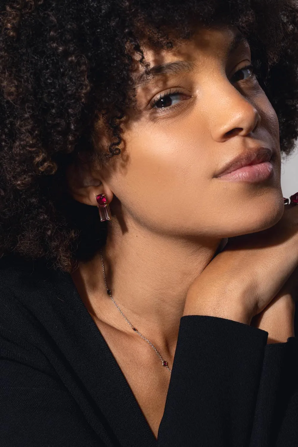 Bicolor Rubellite Mix Match Earrings