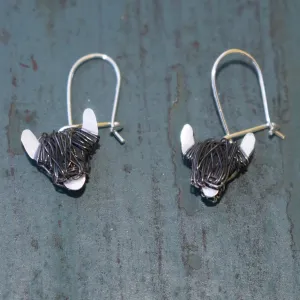 Black Highland Cow Drop Earrings