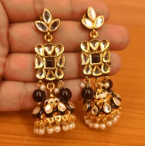 BLACK MEENAKARI & KUNDAN JHUMKA'S