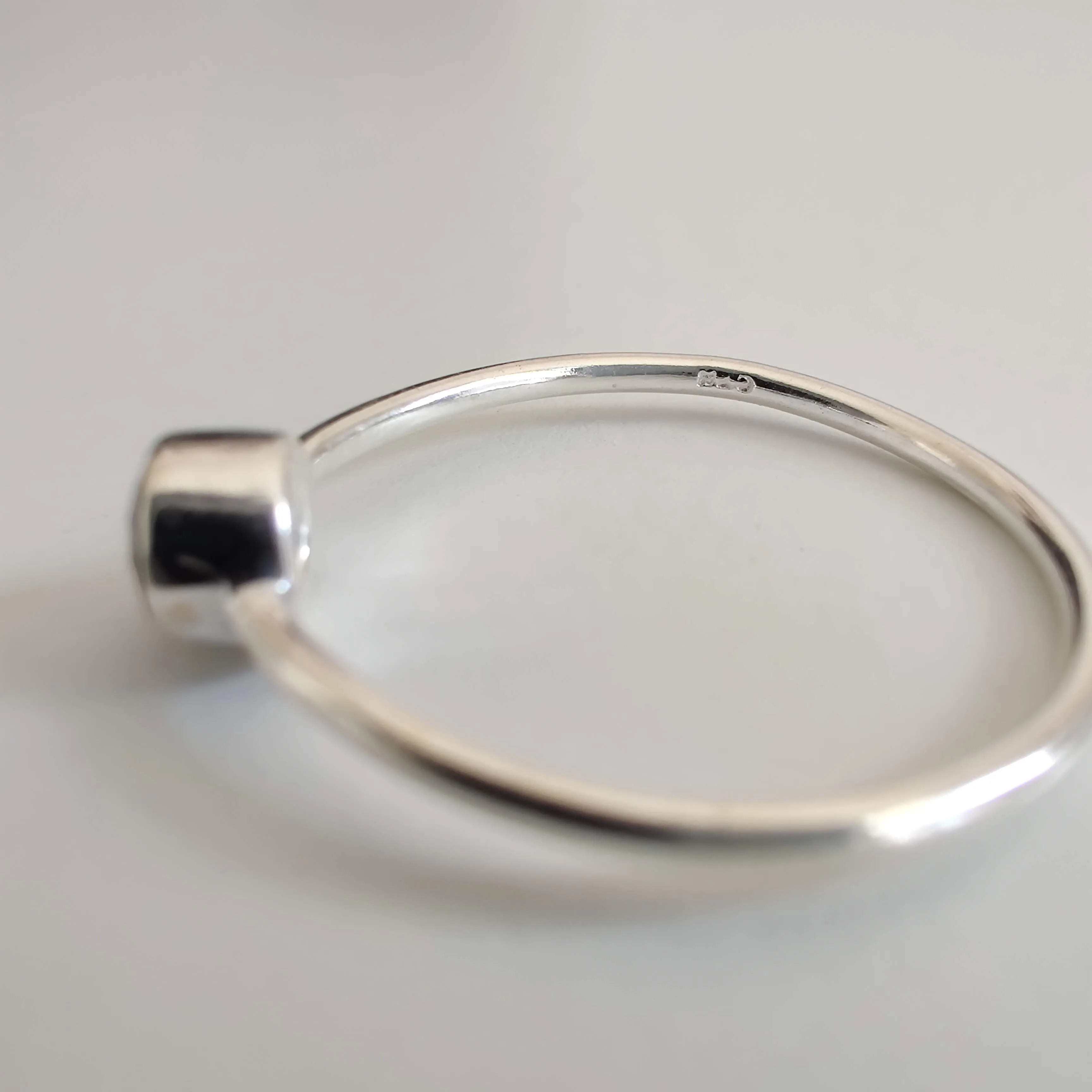 Black Onyx Delicate 925 Sterling Silver Ring