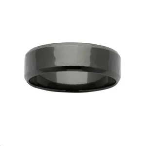 Black Zircon Hammered Wedding Ring - WD570Z-7