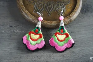 Blossom Charm Embroidered Earrings