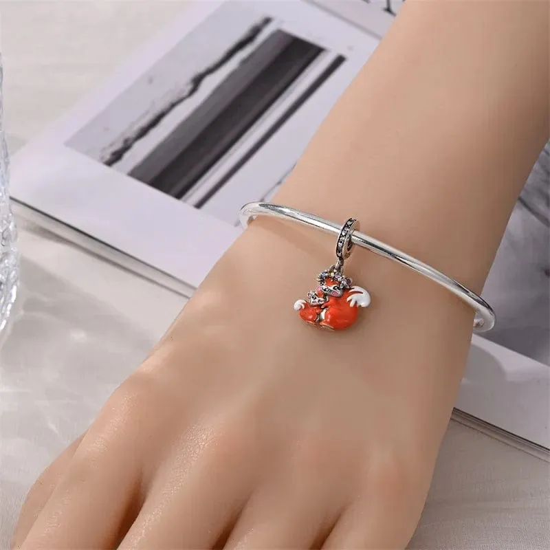 Blossom Crown Squirrel & Baby Dangle Charm