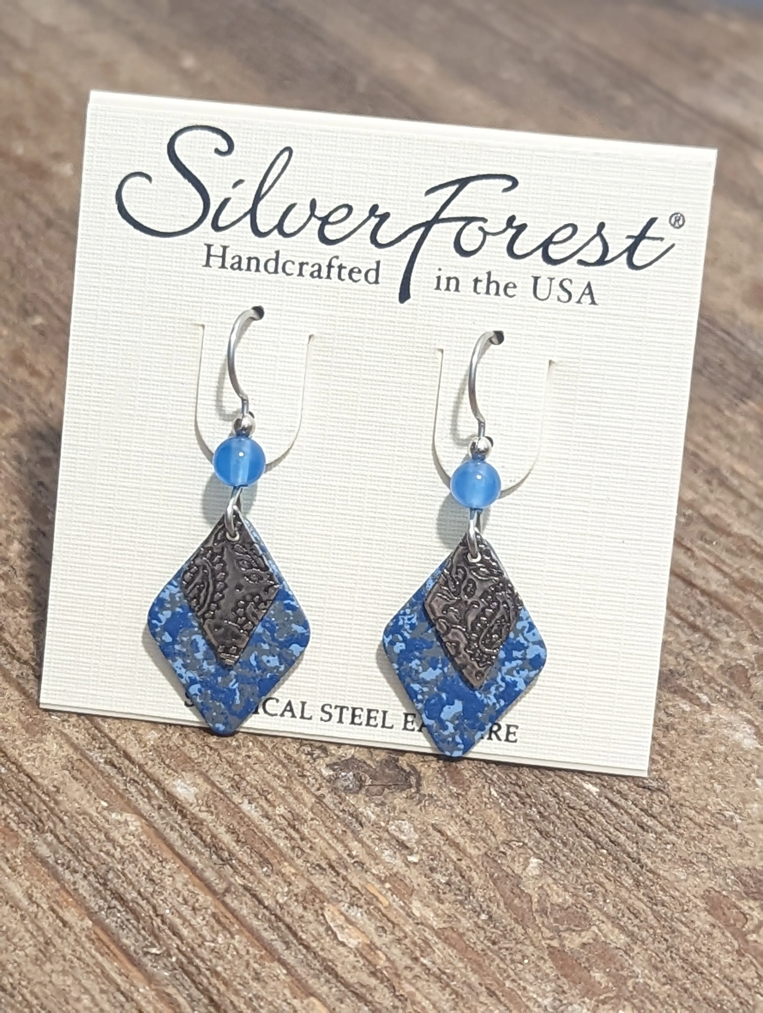 Blue Layer Drop Earrings