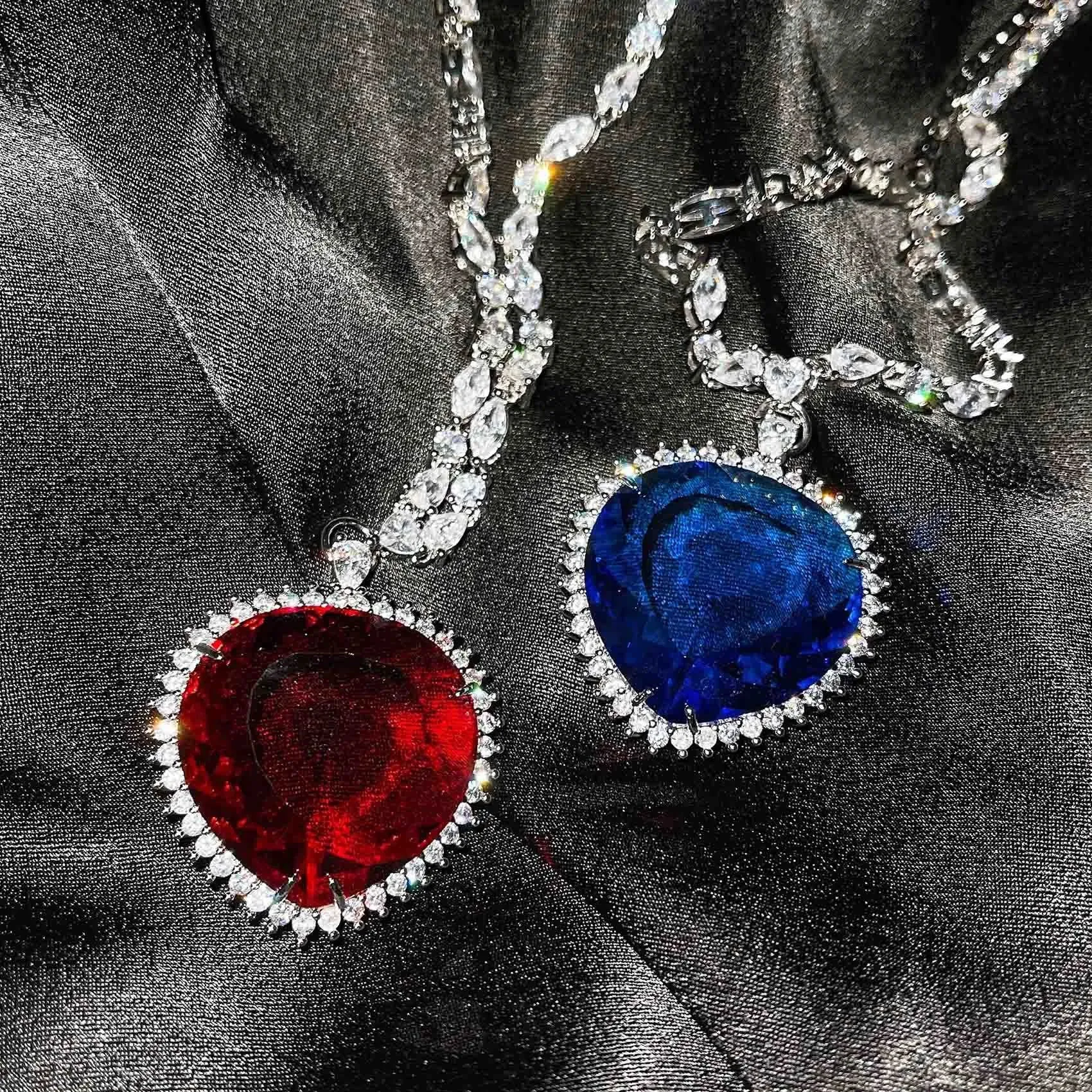 Blue Red TITANIC Heart of the Ocean Necklaces for Women
