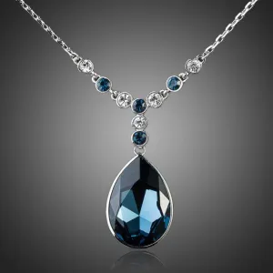 Blue Water Crystal Necklace