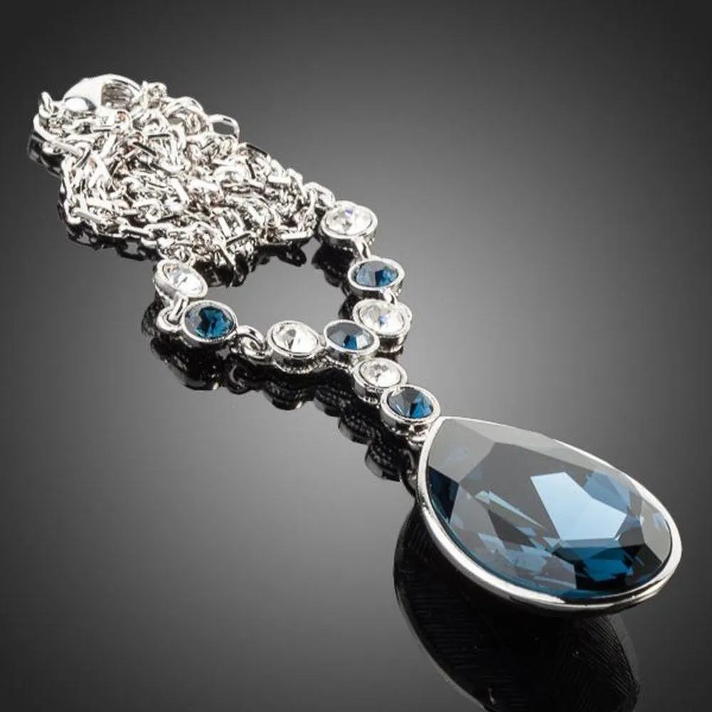 Blue Water Crystal Necklace