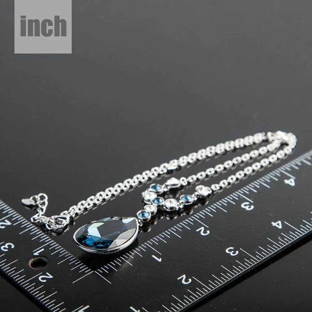 Blue Water Crystal Necklace