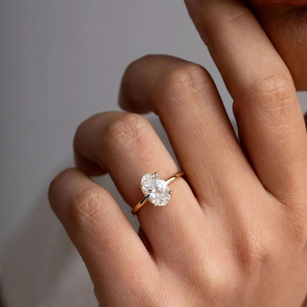 BOYNE 2ct | Oval Solitaire Lab Diamond Set in 18ct Gold