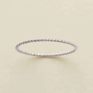 Braided Stacking Ring in Silver