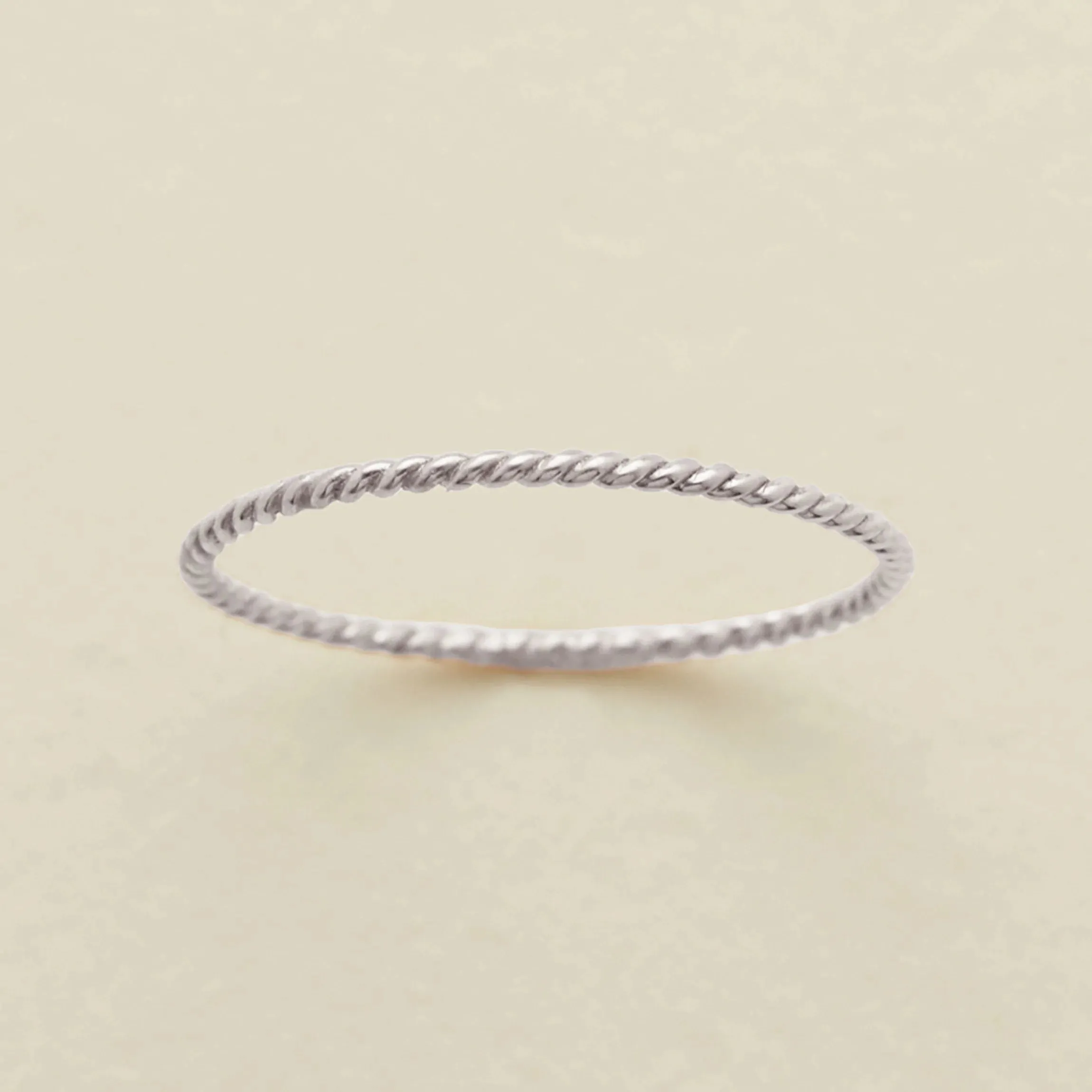 Braided Stacking Ring in Silver