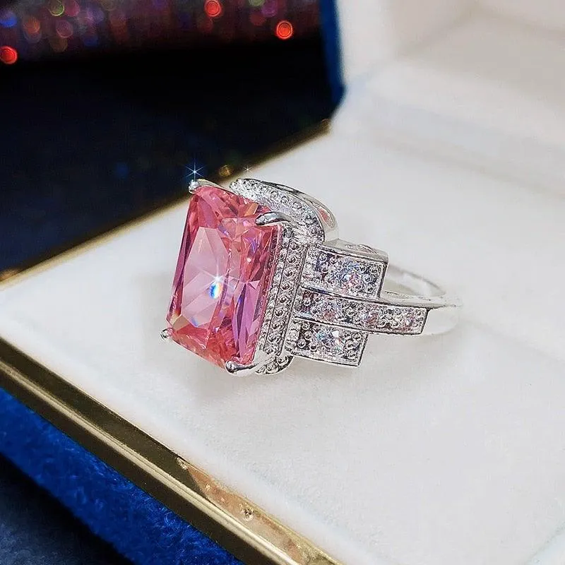 Brilliant High Quality AAA  Cubic Zirconia Delicate Anniversary Ring
